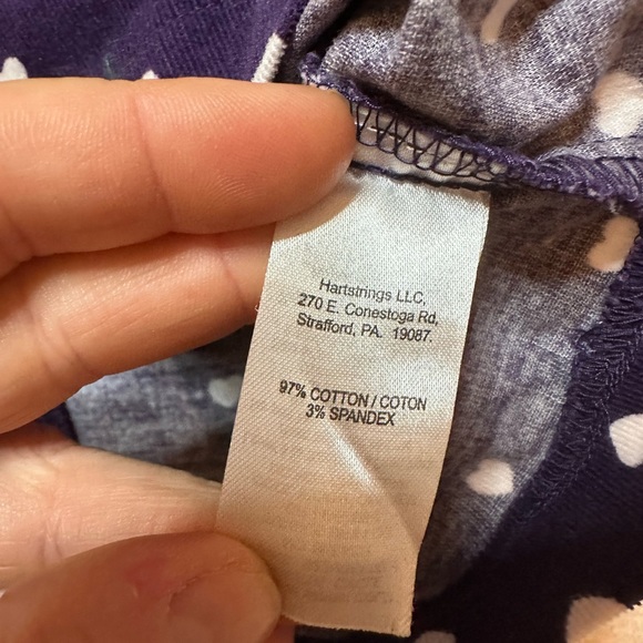 Hartstrings Purple White Corduroy Heart Pocket Shift Dress (Size 3T) - Picture 5 of 5